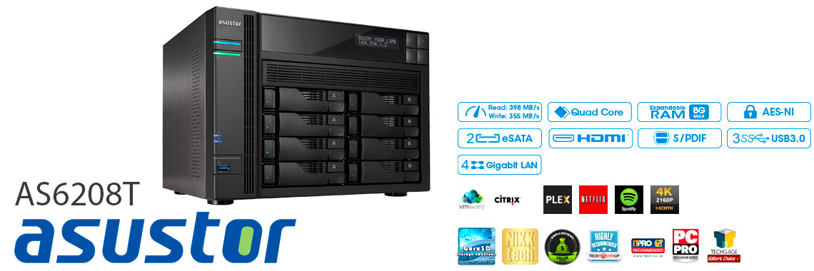 Asustor AS6208T, um storage 8 bay ideal para armazenamento